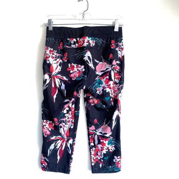 ATHLETA Derek Lam IOC Lily Chelsea Black Floral Crop Legging Size Small - Picture 4 of 7